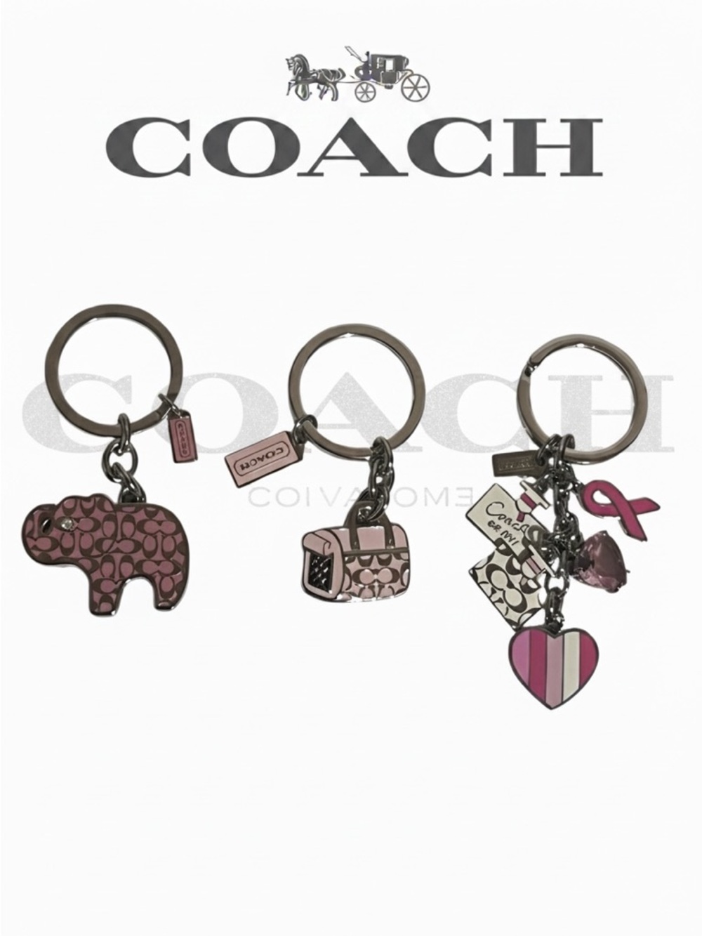 Coach keychains pick 1. Cancer awareness or Pink mini bag - Picture 2 of 8